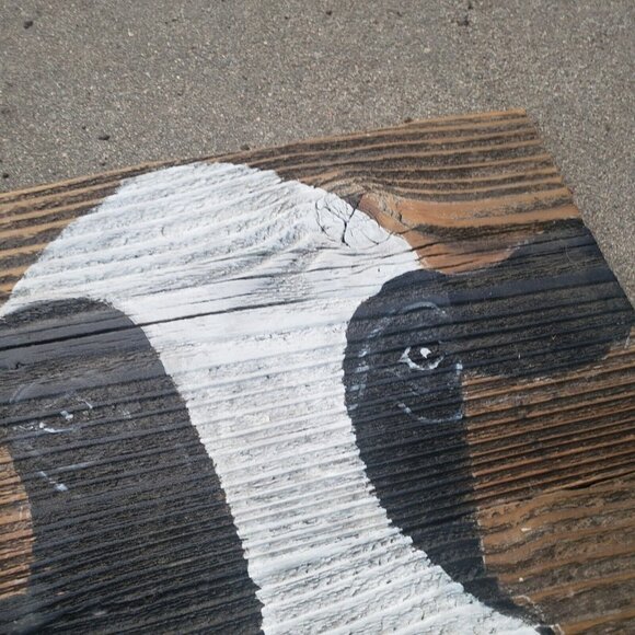 Cow Portrait original‎ Oil Painting Larry Geilenfeldt Rustic Reclaimed Wood - Picture 6 of 9